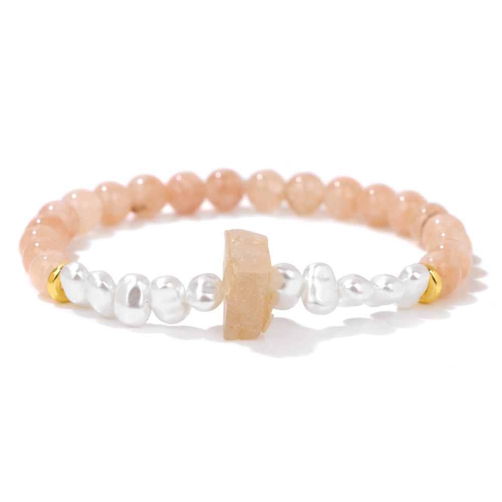 Bracelet Olivenorma en perles de cristal naturel irrégulières de 6 mm