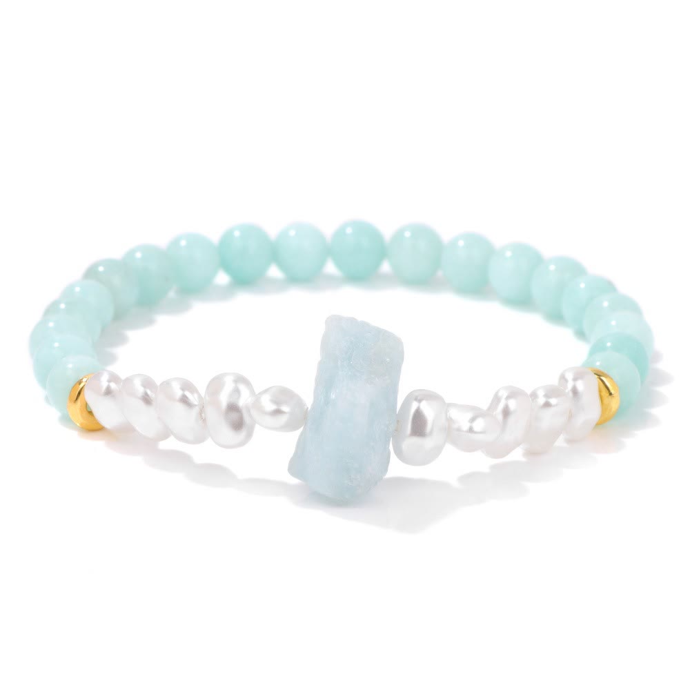 Bracelet Olivenorma en perles de cristal naturel irrégulières de 6 mm
