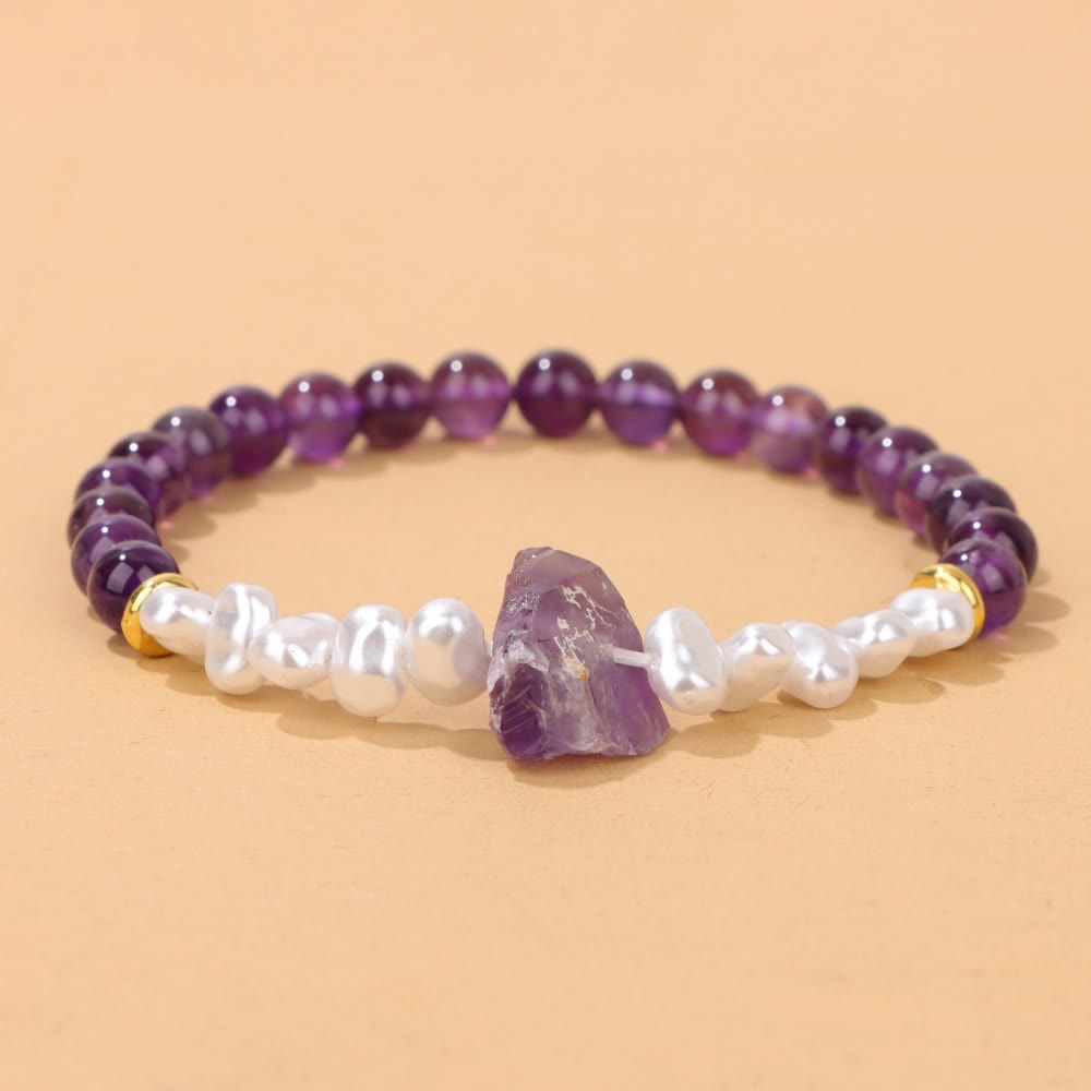 Bracelet Olivenorma en perles de cristal naturel irrégulières de 6 mm