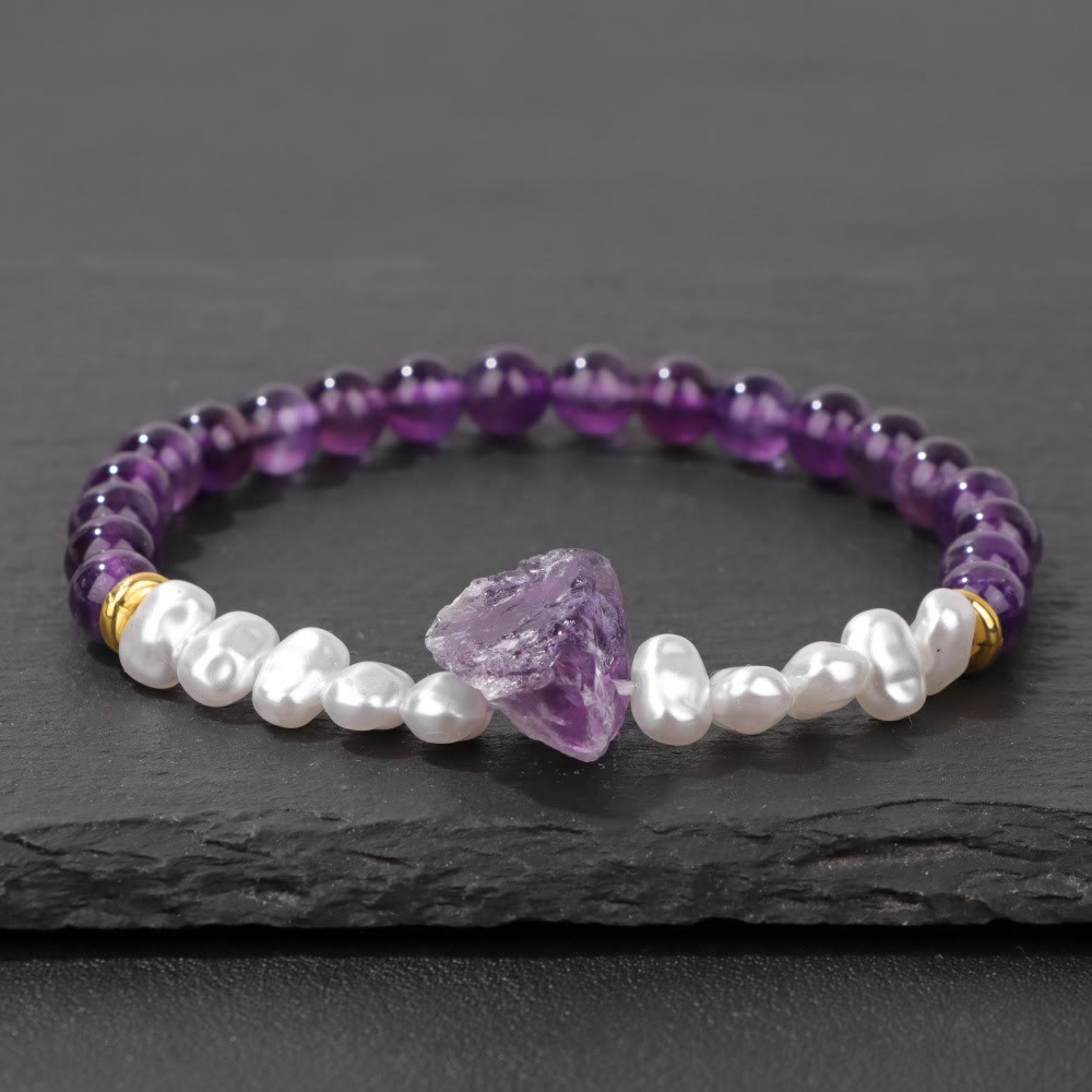 Bracelet Olivenorma en perles de cristal naturel irrégulières de 6 mm