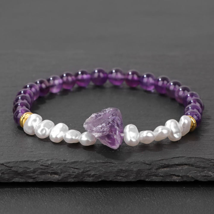 Bracelet Olivenorma en perles de cristal naturel irrégulières de 6 mm