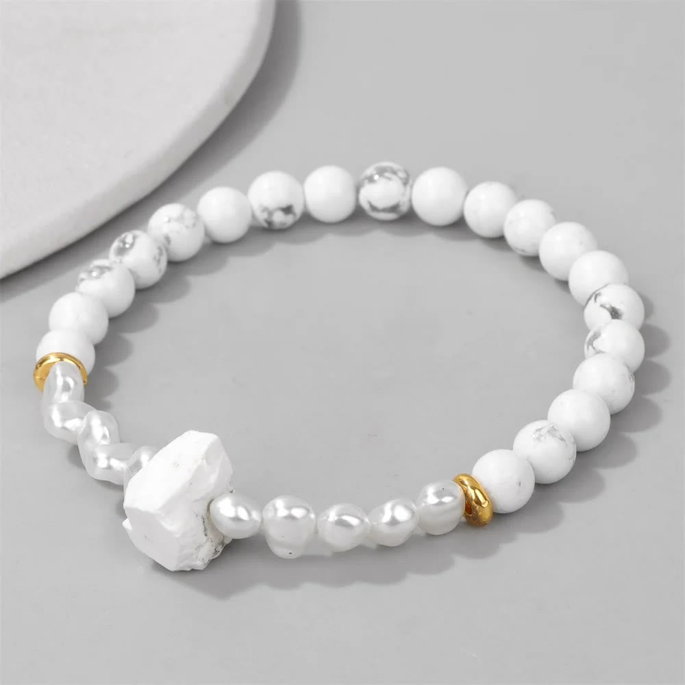 Bracelet Olivenorma en perles de cristal naturel irrégulières de 6 mm