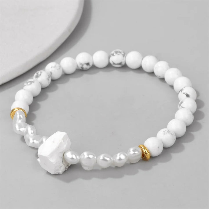 Bracelet Olivenorma en perles de cristal naturel irrégulières de 6 mm