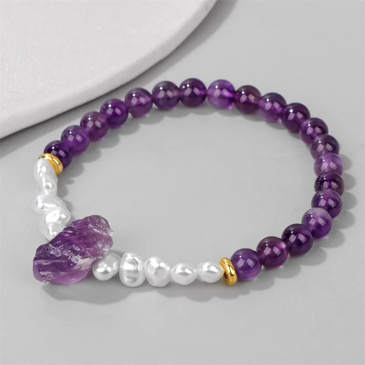 Bracelet Olivenorma en perles de cristal naturel irrégulières de 6 mm