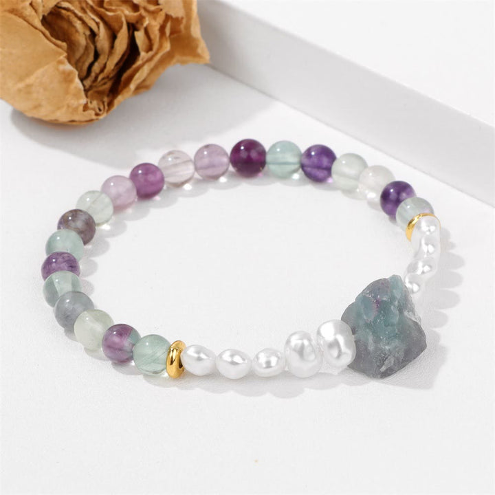 Bracelet Olivenorma en perles de cristal naturel irrégulières de 6 mm