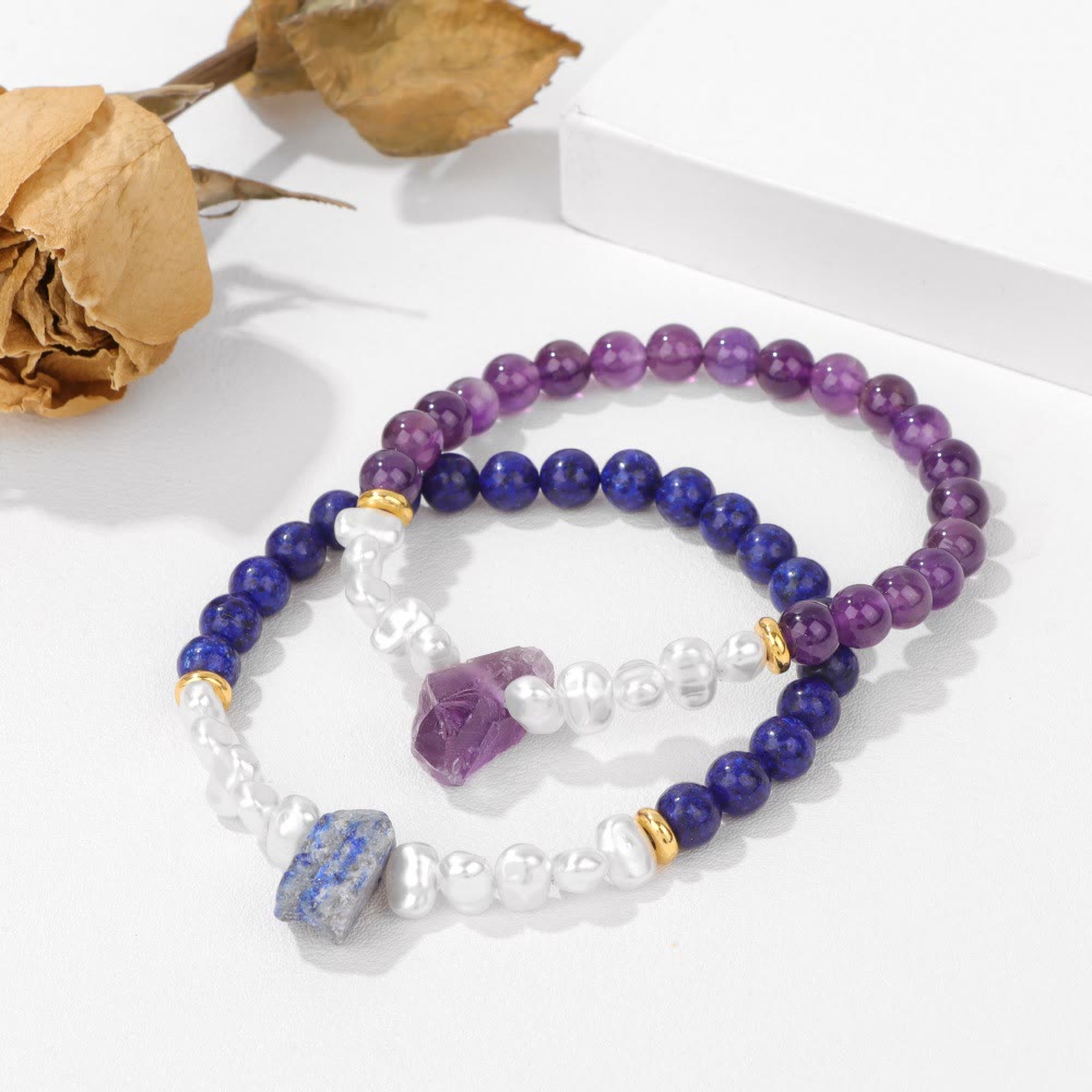 Bracelet Olivenorma en perles de cristal naturel irrégulières de 6 mm