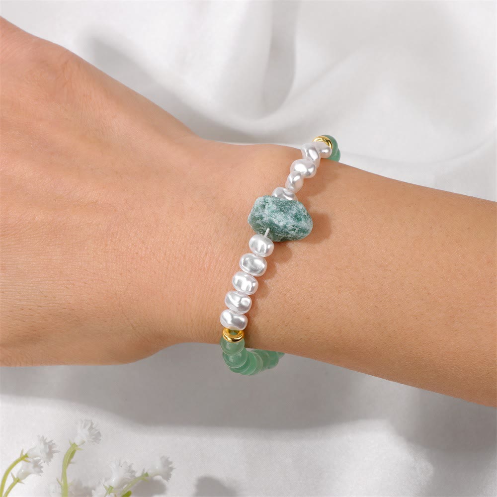 Bracelet Olivenorma en perles de cristal naturel irrégulières de 6 mm