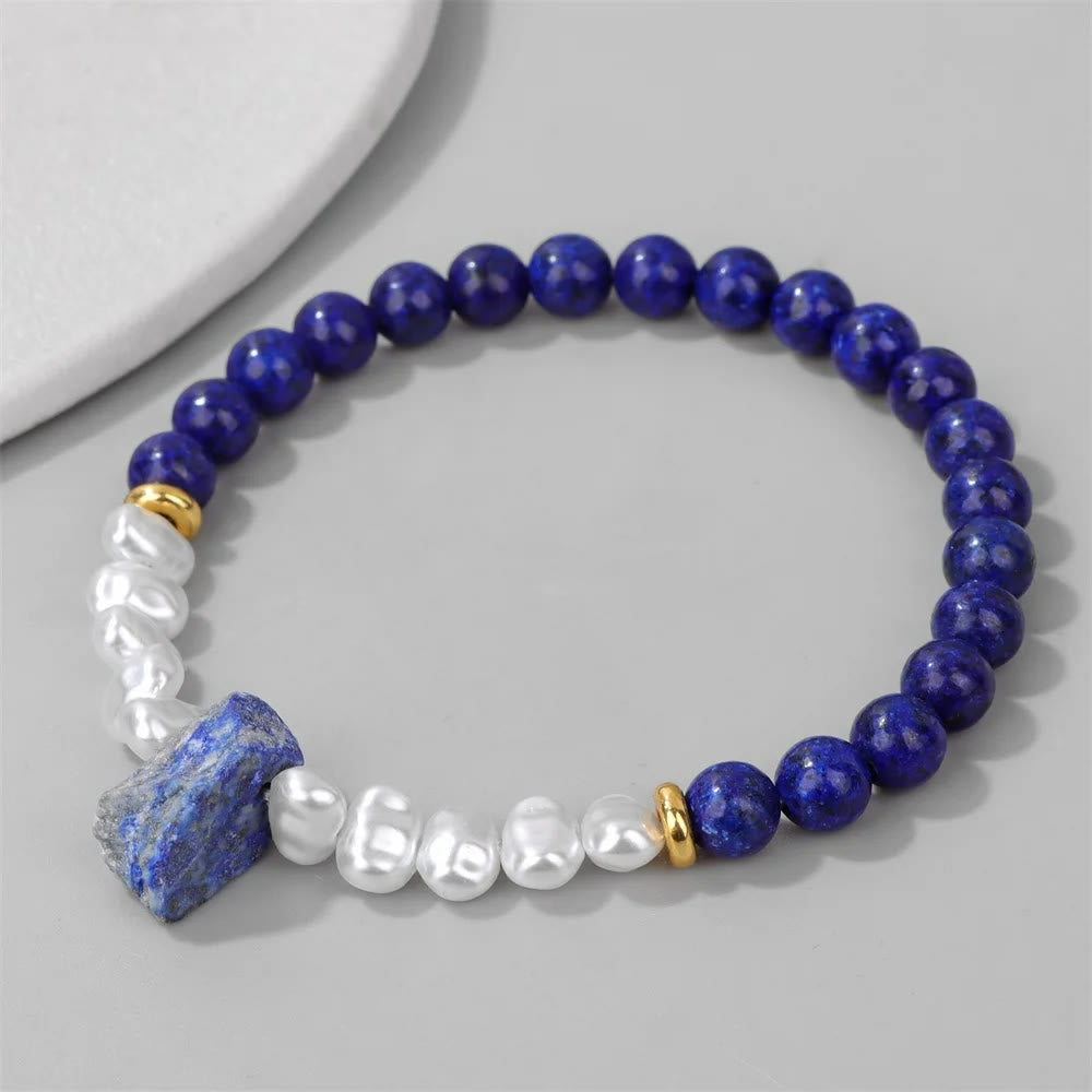 Bracelet Olivenorma en perles de cristal naturel irrégulières de 6 mm