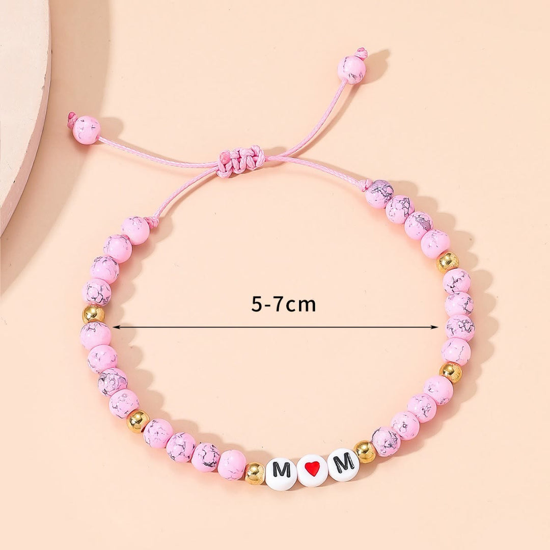 Bracelet Olivenorma "MOM" en turquoise rose 