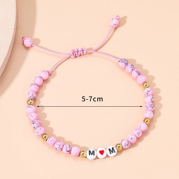 Bracelet Olivenorma "MOM" en turquoise rose 