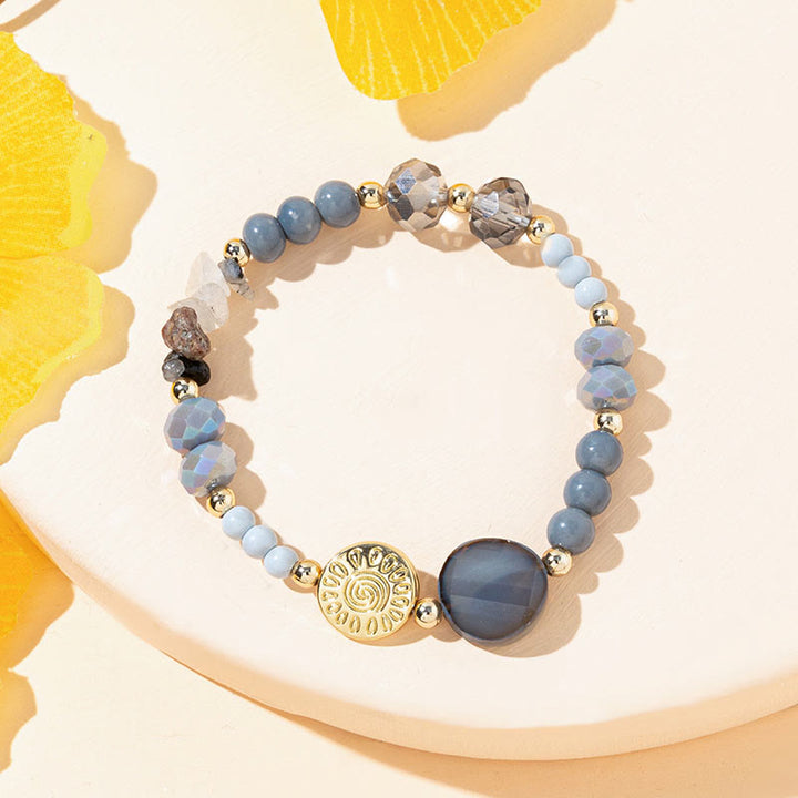 Bracelet en perles d'agate en pierre naturelle Olivenorma