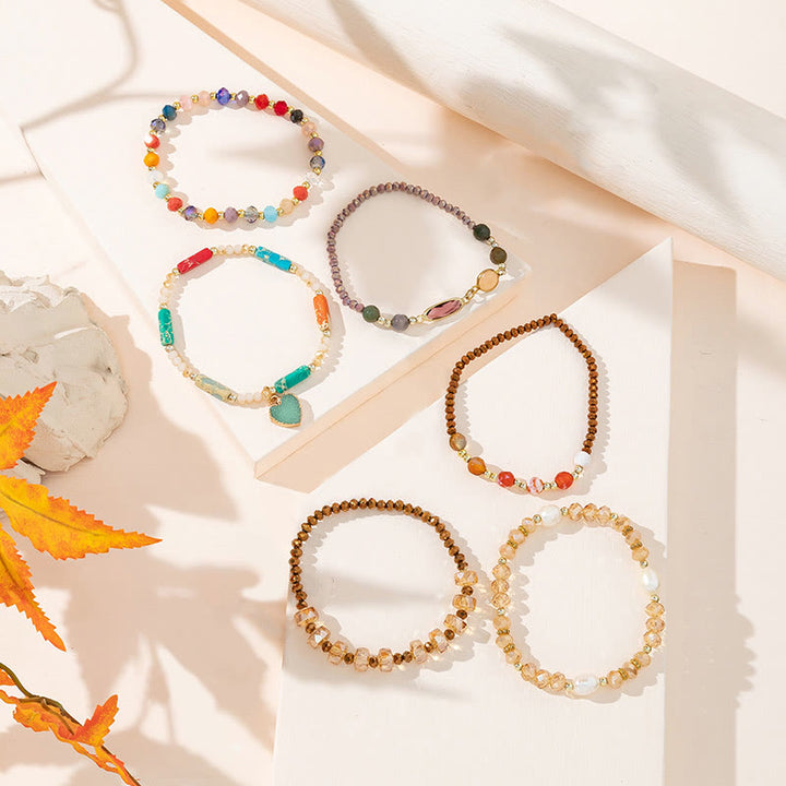 Ensemble de bracelets à trois rangs avec pendentif Love de style bohème Olivenorma