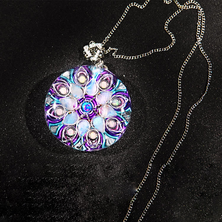 Collier porte-bonheur en orgonite avec pierre de lune et aigue-marine Olivenorma « Déesse du clair de lune » 
