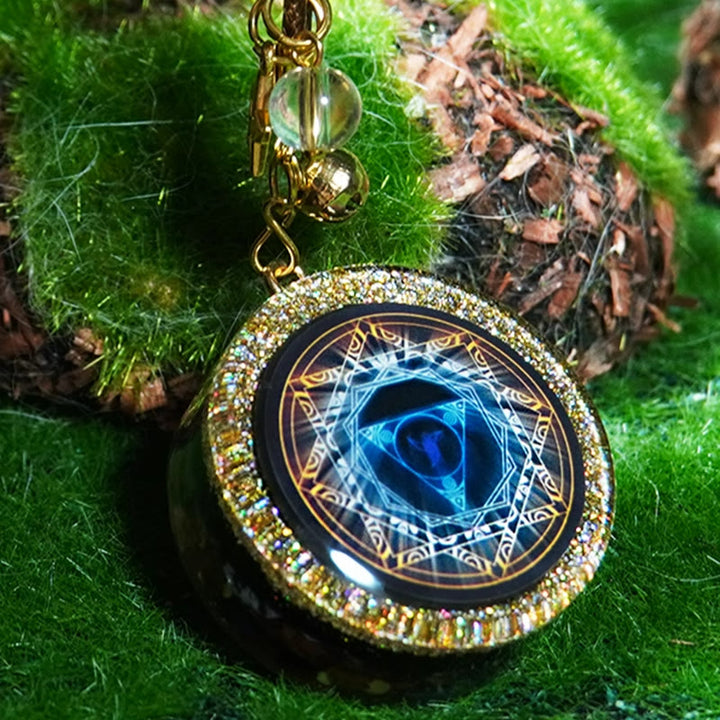 Collier Orgone Cube de Métatron Obsidienne Olivenorma 