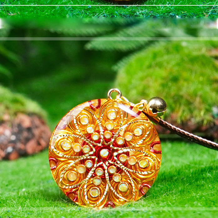 Collier Orgonite Citrine Olivenorma « Star Bright » 