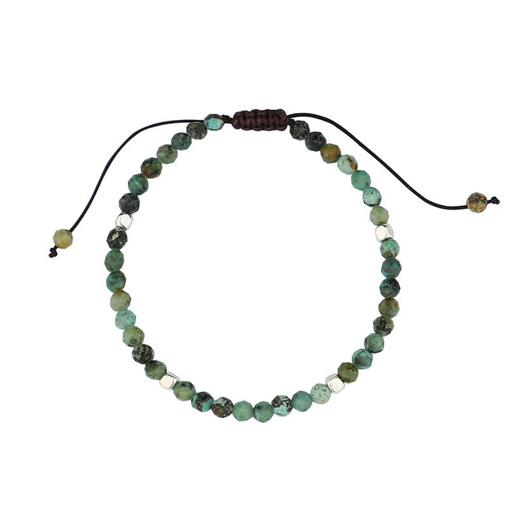Bracelet Olivenorma en acier titane avec perles rondes de 4 mm