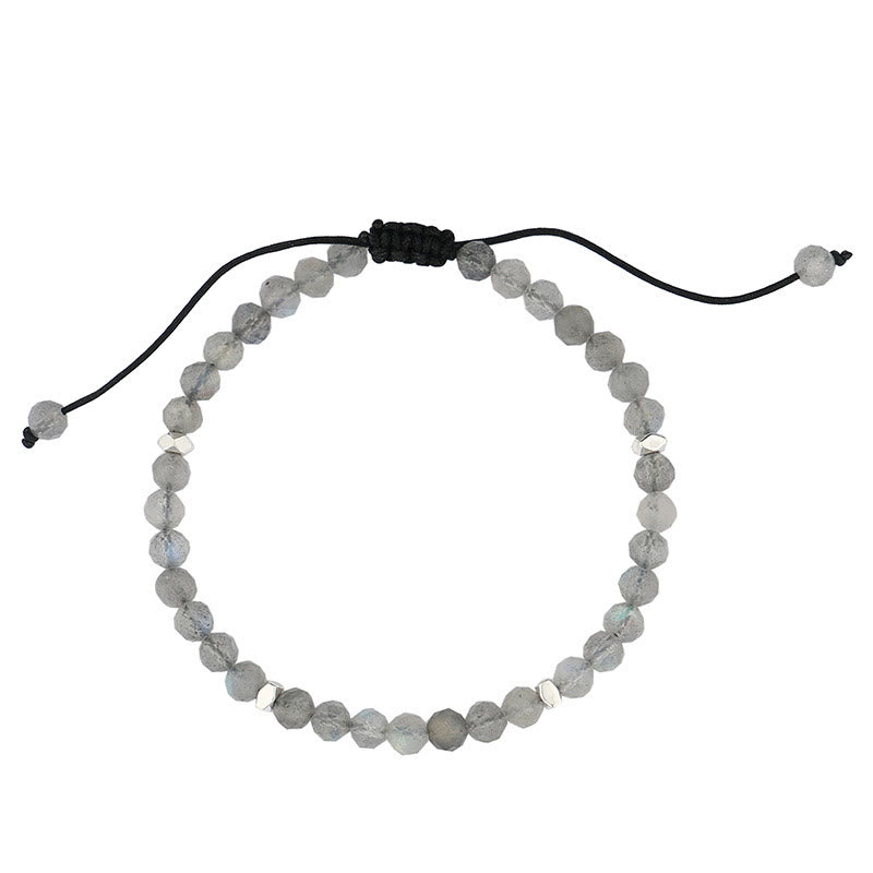 Bracelet Olivenorma en acier titane avec perles rondes de 4 mm