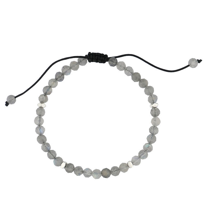 Bracelet Olivenorma en acier titane avec perles rondes de 4 mm