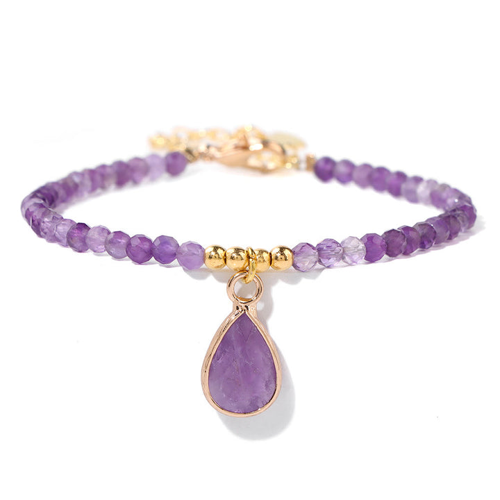 Bracelet pendentif goutte d'eau en perles de pierre naturelle Olivenorma 