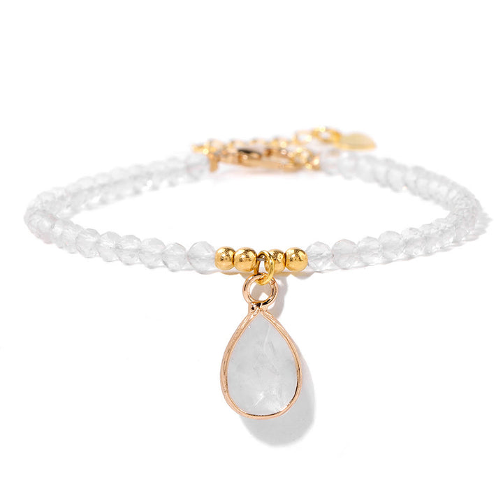 Bracelet pendentif goutte d'eau en perles de pierre naturelle Olivenorma 