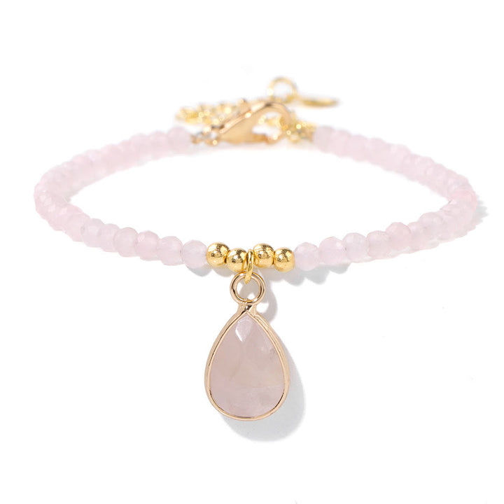 Bracelet pendentif goutte d'eau en perles de pierre naturelle Olivenorma 