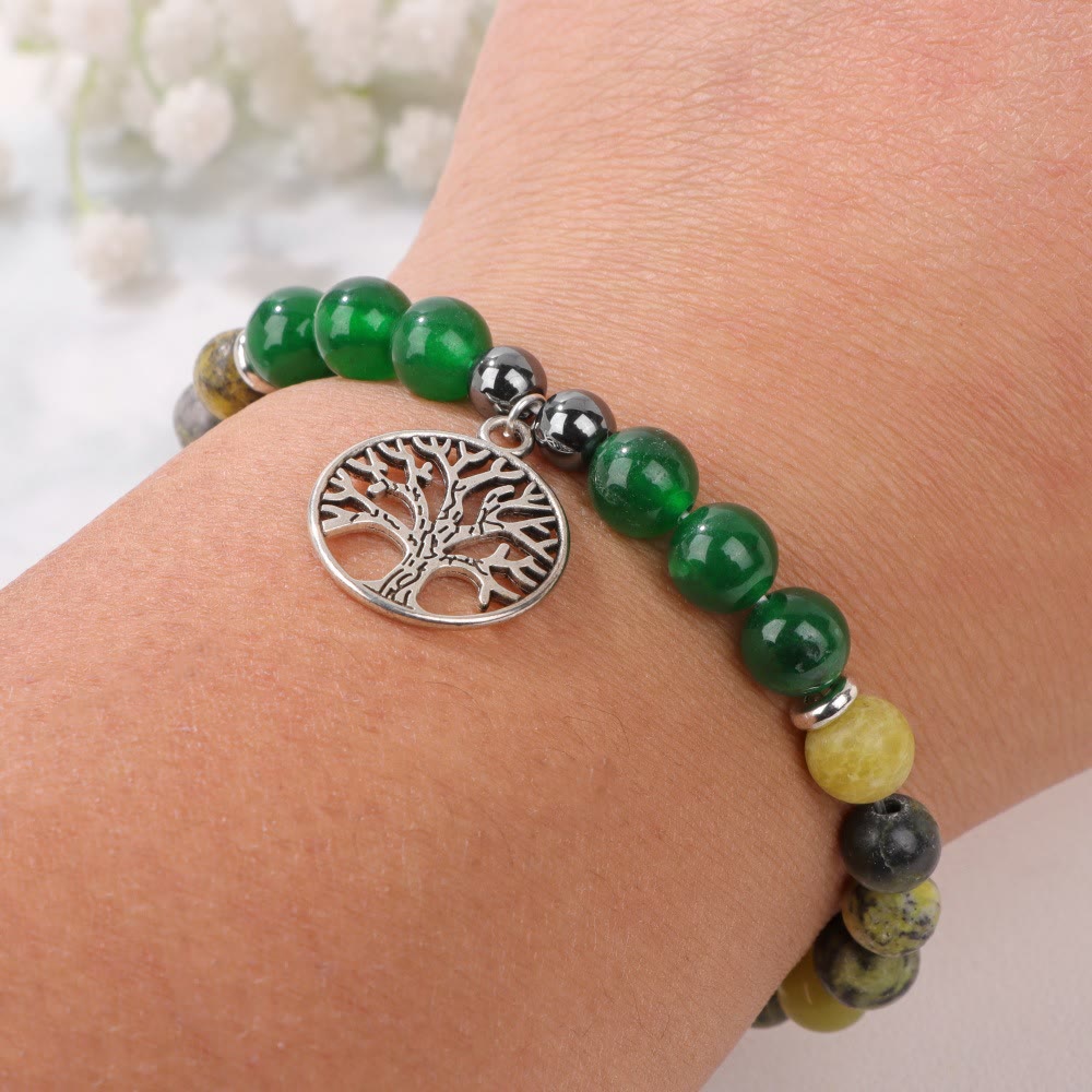 Bracelet pendentif arbre de vie en cristal naturel Olivenorma