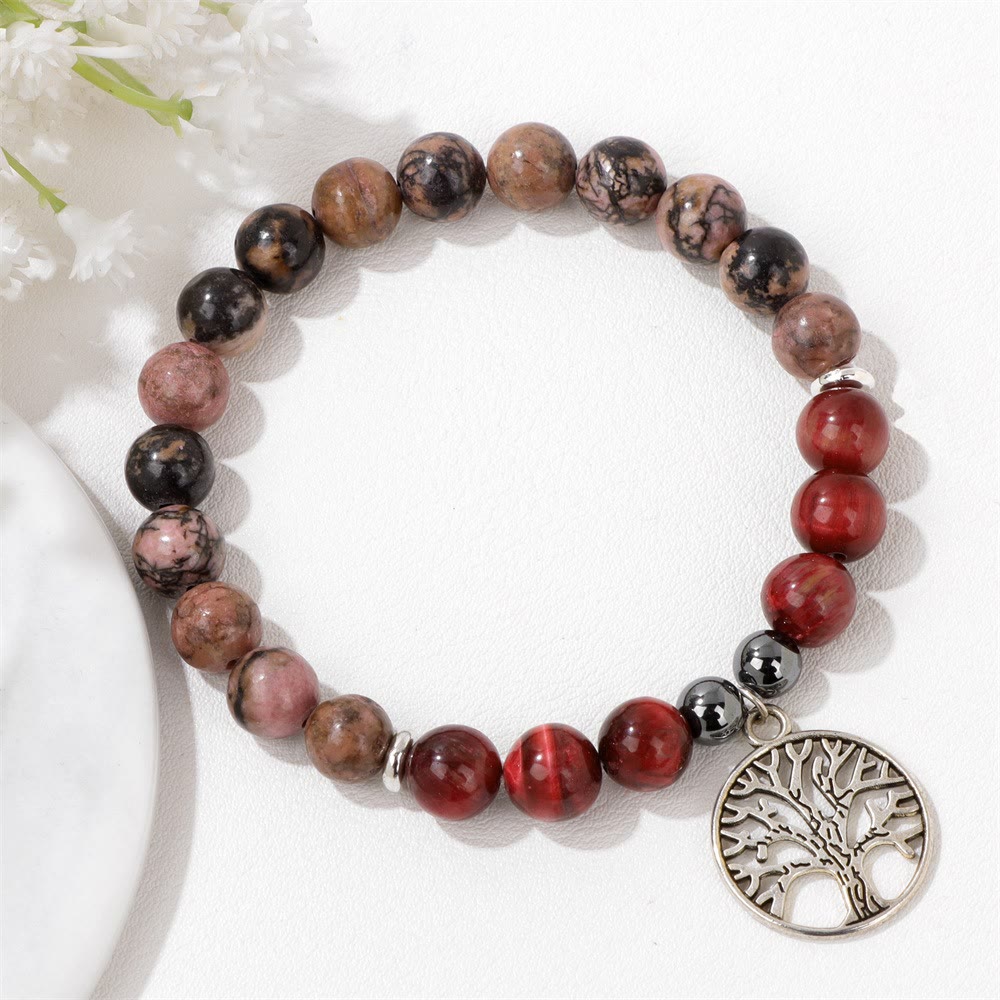 Bracelet pendentif arbre de vie en cristal naturel Olivenorma
