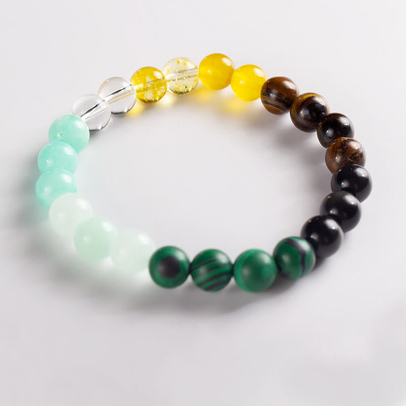 Bracelet d'argent en malachite et œil de tigre Olivenorma