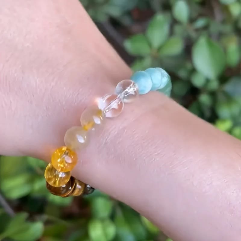 Bracelet d'argent en malachite et œil de tigre Olivenorma