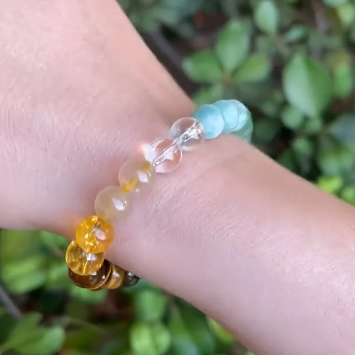 Bracelet d'argent en malachite et œil de tigre Olivenorma