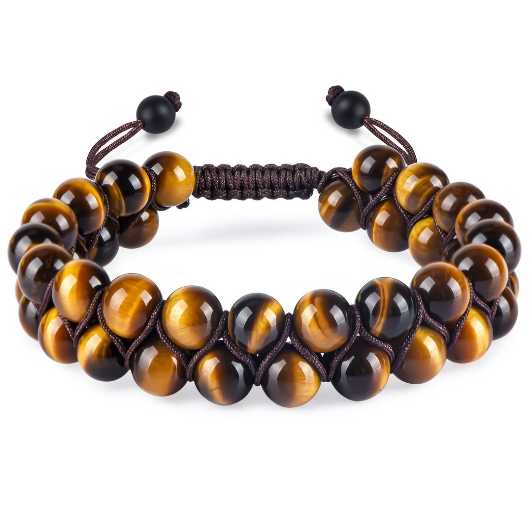 Bracelet Olivenorma pour homme en perles d'hématite et œil de tigre vert