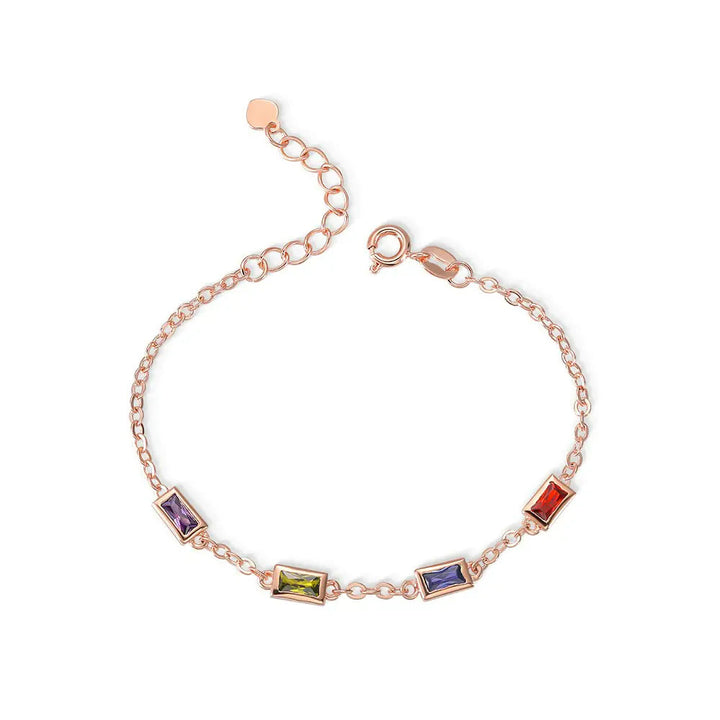 Bracelet rectangulaire personnalisé avec pierre de naissance Olivenorma