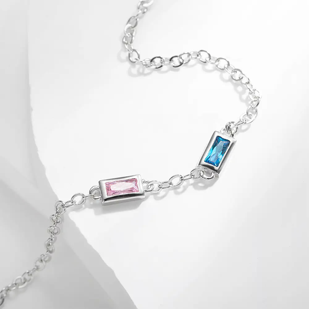 Bracelet rectangulaire personnalisé avec pierre de naissance Olivenorma