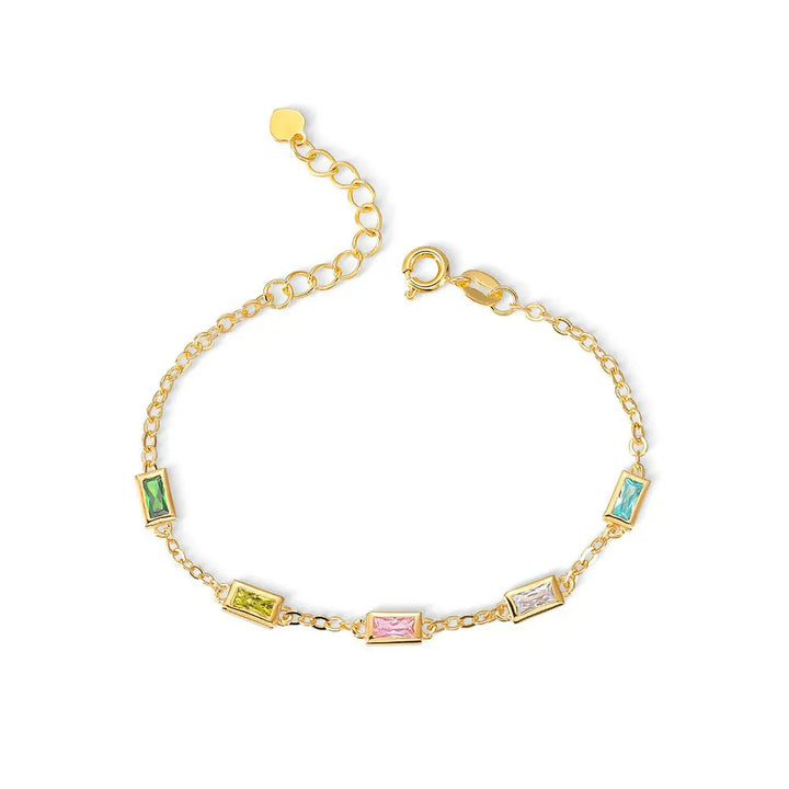 Bracelet rectangulaire personnalisé avec pierre de naissance Olivenorma