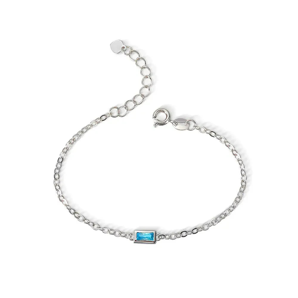 Bracelet rectangulaire personnalisé avec pierre de naissance Olivenorma