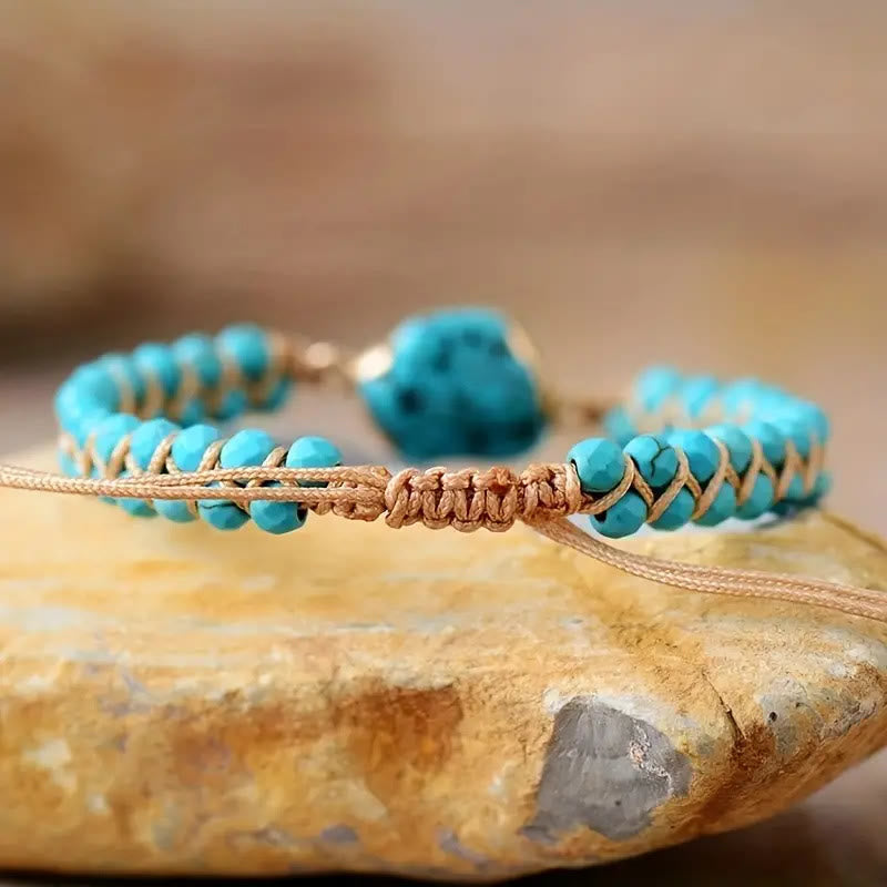 Bracelet irrégulier Olivenorma Bracelet à doubles perles turquoise