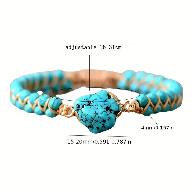 Bracelet irrégulier Olivenorma Bracelet à doubles perles turquoise