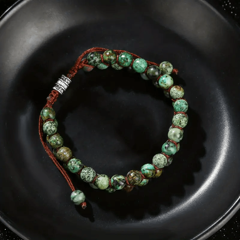Bracelet en corde tressée turquoise africaine Olivenorma