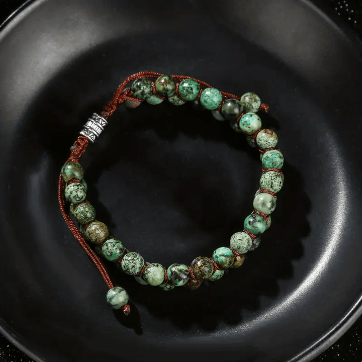 Bracelet en corde tressée turquoise africaine Olivenorma
