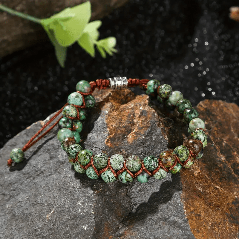 Bracelet en corde tressée turquoise africaine Olivenorma