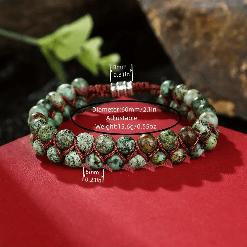 Bracelet en corde tressée turquoise africaine Olivenorma