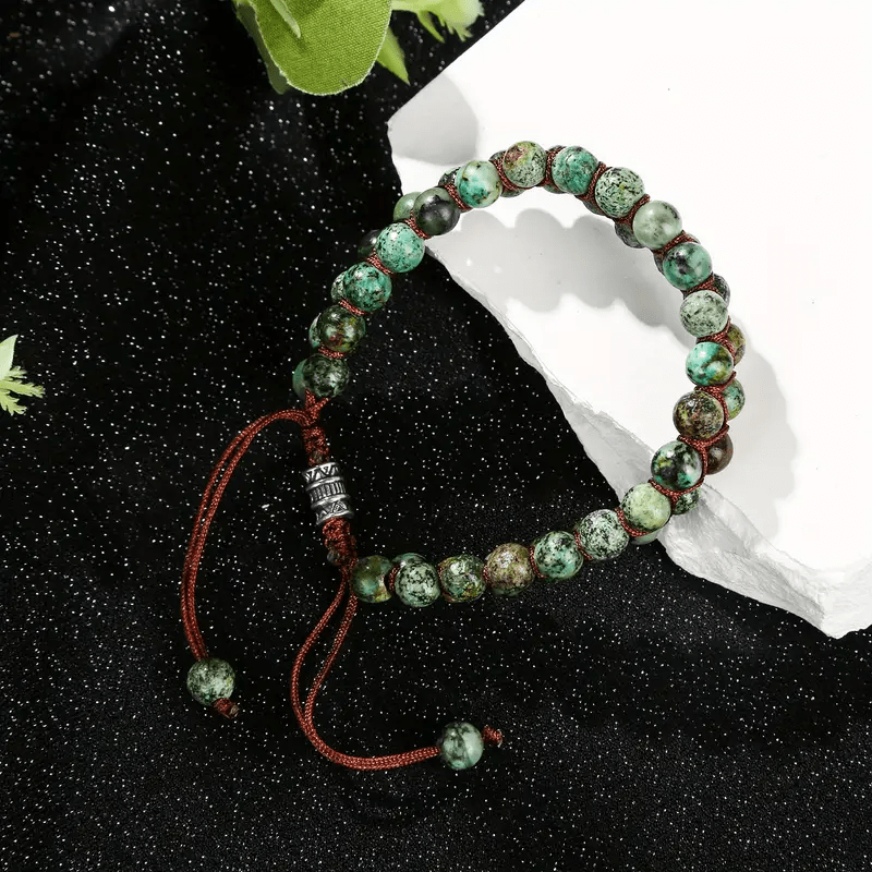 Bracelet en corde tressée turquoise africaine Olivenorma