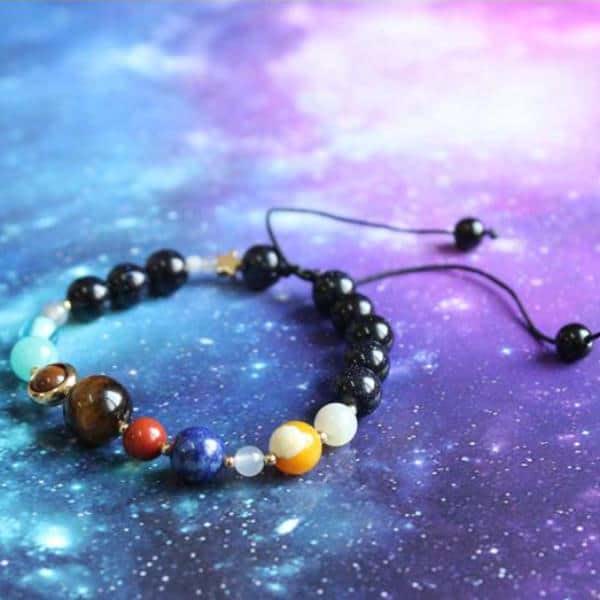 Bracelet en cristal naturel Olivenorma « Système solaire »