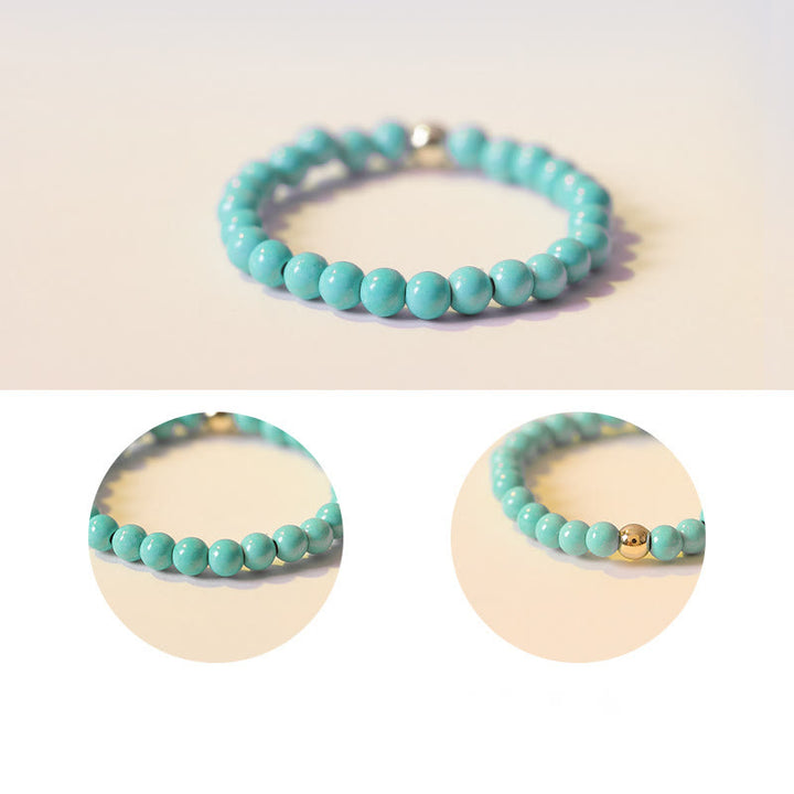 Bague Olivenorma en perles turquoise extra fines de 2 mm