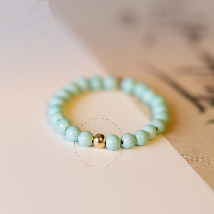 Bague Olivenorma en perles turquoise extra fines de 2 mm