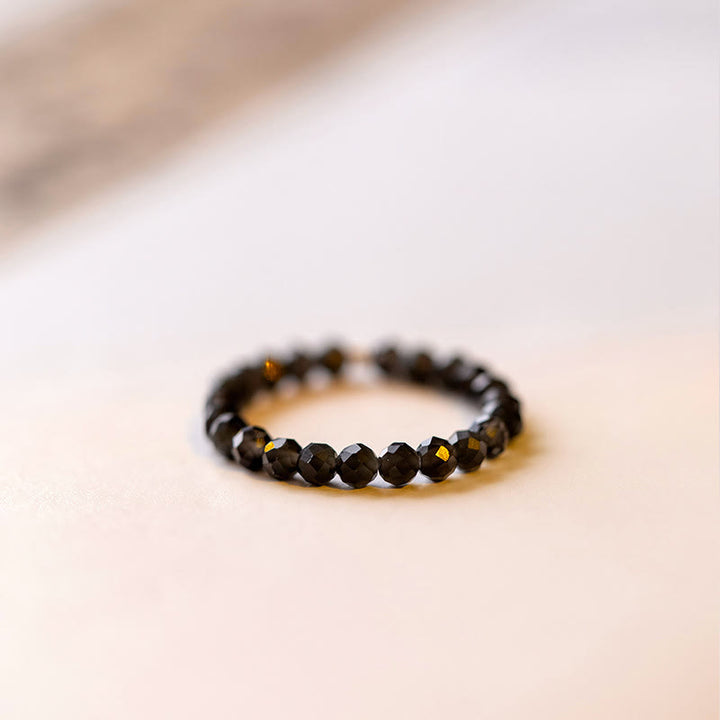 Bague en obsidienne à facettes extra-fines de 3 mm Olivenorma