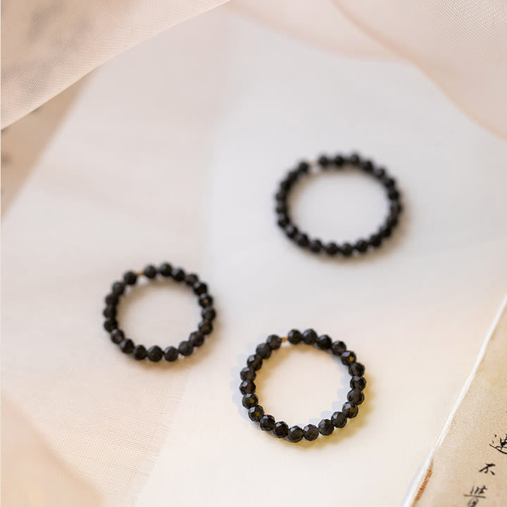 Bague en obsidienne à facettes extra-fines de 3 mm Olivenorma