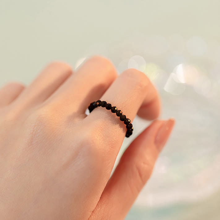 Bague en obsidienne à facettes extra-fines de 3 mm Olivenorma