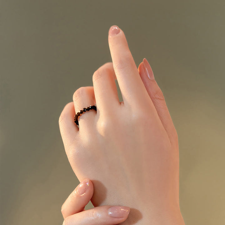 Bague en obsidienne à facettes extra-fines de 3 mm Olivenorma