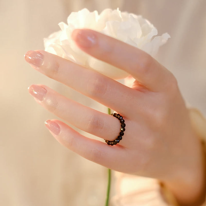 Bague en obsidienne à facettes extra-fines de 3 mm Olivenorma